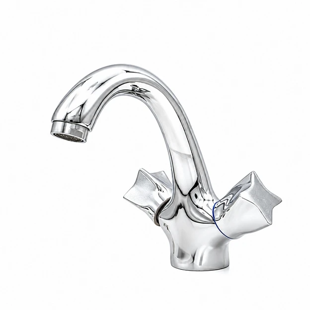 Смеситель  д/умывальника DORON DL 1501-N, 1/2 керамика, хром, излив короткий, п/г (1/10)