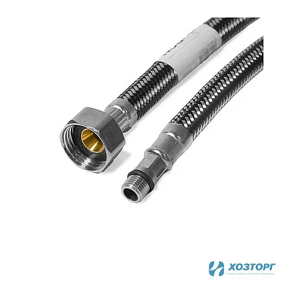 Подводка д/смесит  DORON с оплетением из нержавейки и фибро-нейлона 1/2 М10 120 см короткая (5/80)