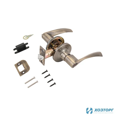 Защёлка-ручка АЛЛЮР СТАНДАРТ 8901 BK AB Бронза / Без ключа / С фиксатором 10135 (1/20)