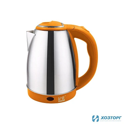 Электрочайник  1,8л, 1500Вт, нерж.сталь, оранжевый/IRIT IR-1347 (1/12)