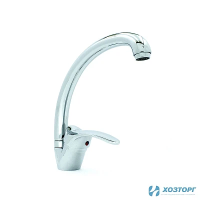 Смеситель д/к DORON D5914  шаровый, хром, излив высокий, п/г, без подводки (2/20)