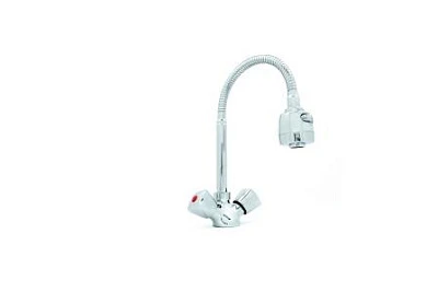 Смеситель д/к DORON D6920 керамика, хром, излив гофрированный гусак, п/г (1/10)