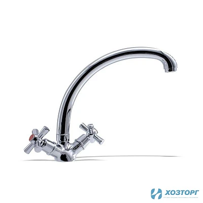 Смеситель  д/кухни DAMENTO PURA  CU19.01, 1/2 керамика, хром, излив 380 мм, п/г (1/10)