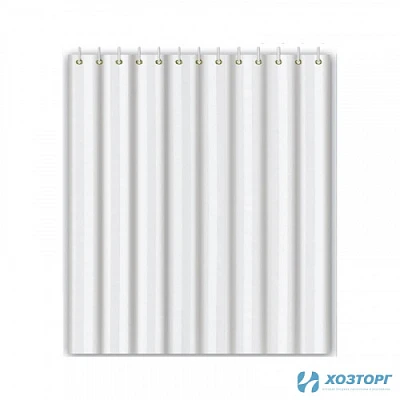Шторка д/ванной 180х180 см, цвет- белый, HAIBA 74001 (1/50)
