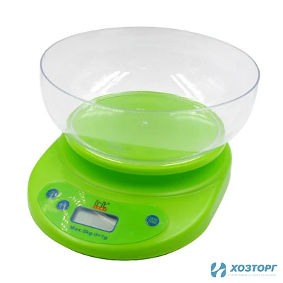 Весы кухонные с чашей 5кг /электронные, зеленый цвет/IRIT IR-7119 (1/24)
