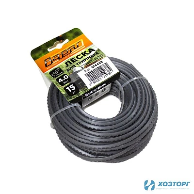 Леска ВАРЯГ 4,0 мм зубья пилы , серый,15 метров (5/120)