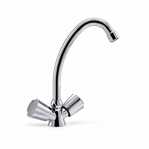 Смеситель  д/кухни DAMENTO VERSA  CU17.01, 1/2 керамика, хром, излив 335 мм, п/г (1/10)