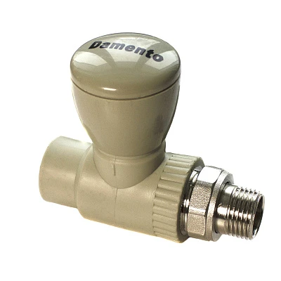 Вентиль д/радиаторов прямой 20х1/2" Damento серый (5/100)