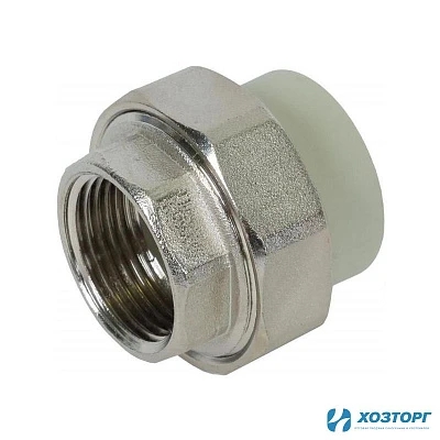 Муфта комбинированная разъёмная вн.рез. 20х 1/2" WALTON серый (10/250)