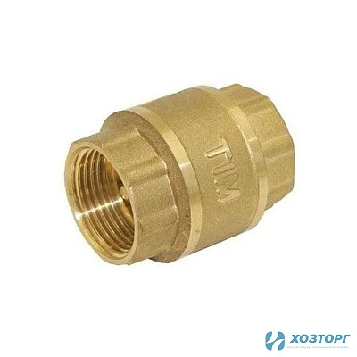Обратный клапан латунь 1/2" с металлическим штоком усиленный TIM JH-1010std (1/120)