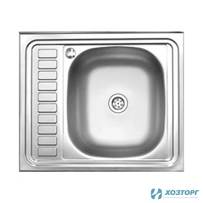 Мойка кухонная накладная 6050 R MELANA MLN6050R-0,6-160 прямоугольная, с сифоном (173 tа R) (1/10)