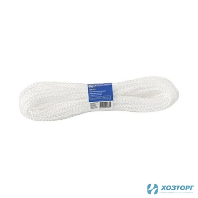 Шнур ПП плетеный с/с белый  эконом 5мм (20м) (1/30)