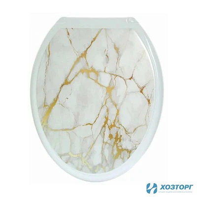 Сиденье для унитаза жесткое (фотопринт)  БЕЛЫЙ МРАМОР (1/10)