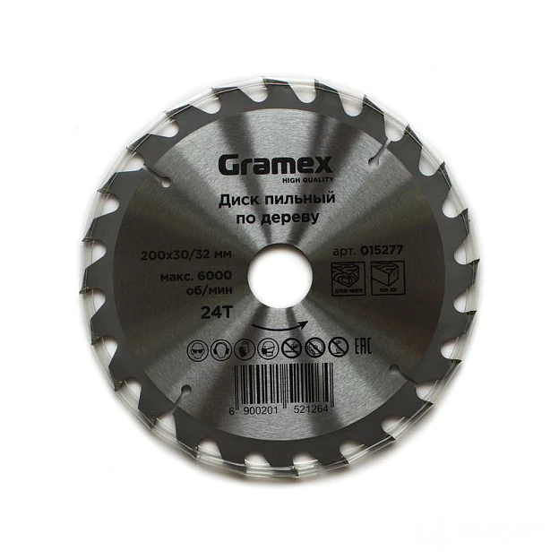 Диск пильный по дереву 200*32/30*24Т GRAMEX (1/50)