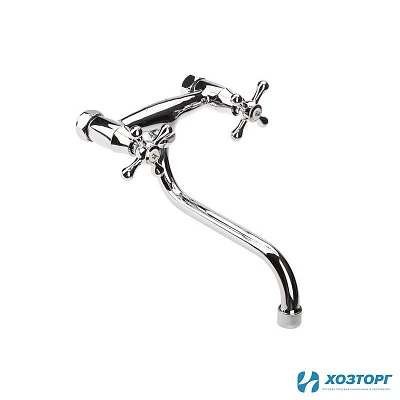 Смеситель д/кухни CRON 4608, 1/2 керамика, хром, нижний излив, настенный (1/10)