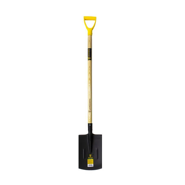 Лопата штыковая прямоугольная с деревянным черенком 960 мм GRASSMAN G-115564 (2/12)