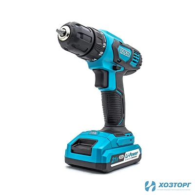 Дрель аккумуляторная ВАРЯГ ДА-21/2 (21В, пат10мм, 2 скорости, 45Нм, АКБ Li-ion 2.0Ач) кейс, 2 АКБ, З/У (1/5)