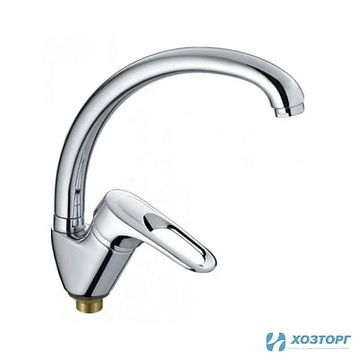 Смеситель д/кухни  HAIBA 4104-2, шаровый, хром, излив высокий, D40 (1/10)