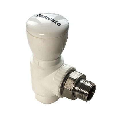 Вентиль д/радиаторов угловой 20х1/2" Damento белый (5/100)