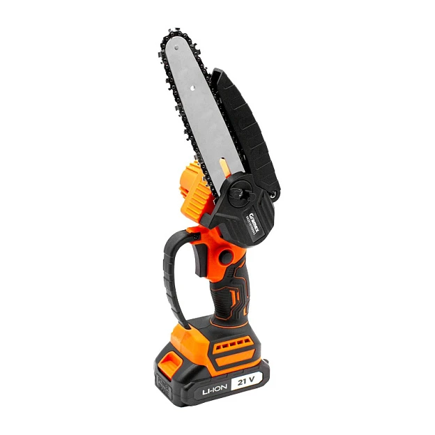 Пила цепная аккумуляторная GRAMEX HHT-2 FIT, 21 Вольт ,2,0 А/ч,1 акб, шина 150мм/6", кейс (1/90)