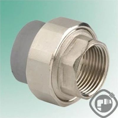 Муфта комбинированная разъемная вн.рез. 32х 3/4" ТВ серый 016020807 (10/80)