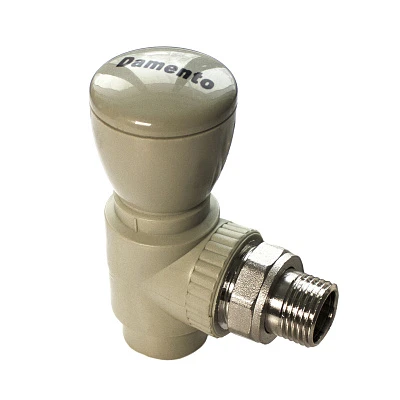 Вентиль д/радиаторов угловой 25х3/4" Damento серый (5/90)