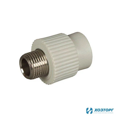 Муфта комбинированная нар.рез. 20х3/4" Damento серый (10/220)