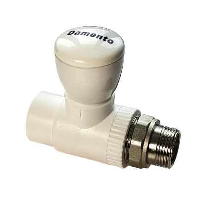 Вентиль д/радиаторов прямой 25х3/4" Damento белый (5/90)