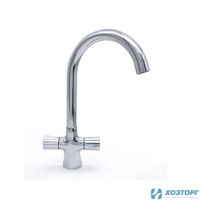 Смеситель  д/кухни DORON DС 1408-N, 1/2 керамика, хром, излив высокий, п/г (1/10)