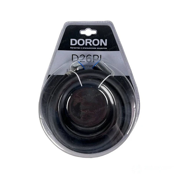 Шланг д/душа DORON D26PL, 150 см, оплетка: ПВХ черный, (имп/имп), блистер (1/50)