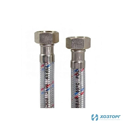 Гибкая подводка для воды ELKA стальная оплетка, гайка сталь, 1/2", г/г,  50см. (упак. 200шт.)