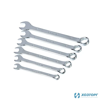 Набор ключей комбинированных,  6 предметов в холдере полированных CRV 736-096 (5/40)