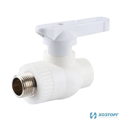 Кран шаровый комбинированный с нр.резьбой  20х1/2" Damento белый (5/100)